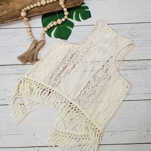 Alter'd State Boho Festival Lace Fringe Vest - Picture 2 of 4